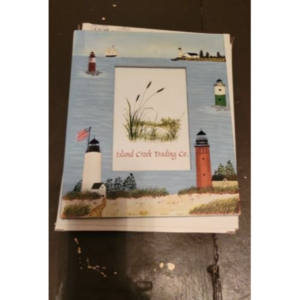 Lighthouse Painted Wooden Picture Frame Vtg- New - Holds 4×6 Picture- Nautical
